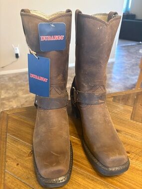 Durango Brown Leather Harness Moto Boots